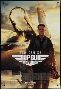 4g1075 TOP GUN: MAVERICK advance DS 1sh 2021 Naval aviator Tom Cruise in title role in front of jet!