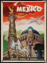 4g0232 MEXICO 28x38 Mexican travel poster 1960s artwork of Columna de la Independencia by Heras!