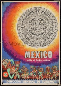 4g0234 MEXICO 27x37 Mexican travel poster 1950s Pride of Indian Culture, great art, very rare!