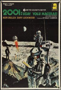 4g0015 2001: A SPACE ODYSSEY Turkish 1973 Stanley Kubrick, art of astronauts by Bob McCall!