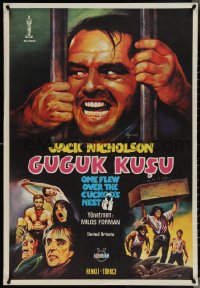 4g0018 ONE FLEW OVER THE CUCKOO'S NEST Turkish 1981 Jack Nicholson, wild misleading artwork!