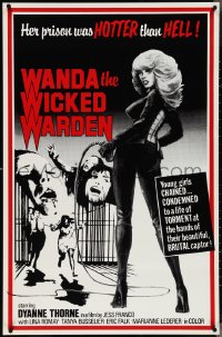 4g1088 WANDA THE WICKED WARDEN 1sh 1977 Jess Franco, Thorne's prison is HOTTER than HELL!