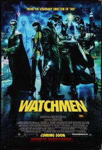4g1090 WATCHMEN int'l advance 1sh 2009 Zack Snyder, Crudup, Jackie Earle Haley, who's watching?