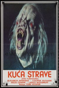 4g0458 FUNHOUSE Yugoslavian 18x27 1981 Tobe Hooper, wild different carnival clown horror image!