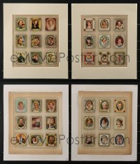4h0050 LOT OF 36 CIGARETTE CARDS 1930s color portraits of movie stars in nicely matted displays!