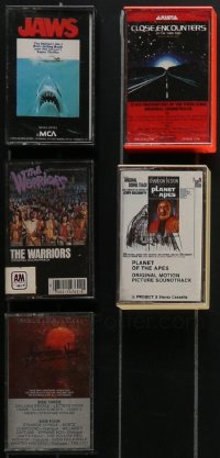 4h0033 LOT OF 5 MOVIE SOUNDTRACK CASSETTE TAPES 1980s Jaws, Close Encounters, Planet of the Apes!