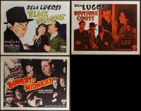 4h1034 LOT OF 3 UNFOLDED BELA LUGOSI RE-RELEASE HALF-SHEETS R1949 cool horror movie images!