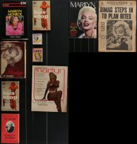 4h0067 LOT OF 10 MARILYN MONROE BOOKS, MAGAZINES & DEATH NEWSPAPER CLIPPINGS 1960s-1980s cool!