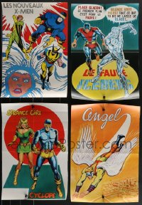 4h1068 LOT OF 4 FORMERLY FOLDED X-MEN FRENCH SPECIAL POSTERS 1980s cool different art!