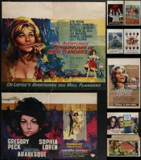4h1041 LOT OF 13 FORMERLY FOLDED BELGIAN POSTERS 1950s-1970s a variety of cool movie images!