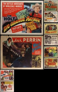 4h1026 LOT OF 10 UNFOLDED & FORMERLY FOLDED COWBOY WESTERN HALF-SHEETS 1940s-1950s cool images!