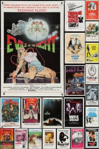 4h0038 LOT OF 38 TRI-FOLDED ONE-SHEETS 1970s-1980s great images from a variety of movies!