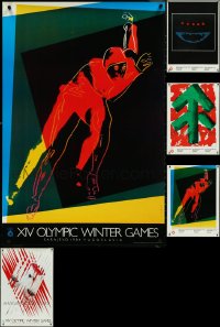 4h1074 LOT OF 5 UNFOLDED SARAJEVO 1984 OLYMPICS POSTERS 1984 a variety of cool sports images!