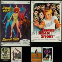 4h1042 LOT OF 6 FORMERLY FOLDED MOSTLY BELGIAN POSTERS 1950s-1970s a variety of movie images!