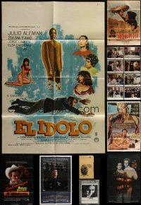 4h0056 LOT OF 16 UNFOLDED & FOLDED MISCELLANEOUS ITEMS 1960s-1980s a variety of cool movie images!