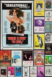 4h0035 LOT OF 45 TRI-FOLDED ONE-SHEETS 1970s-1980s great images from a variety of different movies!