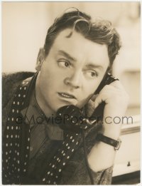 4j0515 BOY MEETS GIRL deluxe 10.25x13.5 still 1938 super close up of James Cagney with phone!