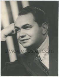 4j0534 EDWARD G. ROBINSON deluxe 10x13 still 1930s close up resting head on hand by Elmer Fryer!
