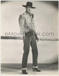 4j0602 WESTERNER deluxe 10.75x13.75 still 1940 best portrait of cowboy Gary Cooper with gun drawn!