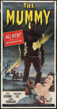 4j0325 MUMMY 3sh 1959 Terence Fisher Hammer horror, Christopher Lee, Bill Wiggins art, ultra rare!