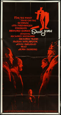 4j0334 SAINT JOAN 3sh 1957 Joan of Arc, directed by Otto Preminger, great Saul Bass art, rare!