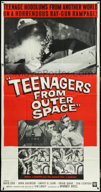 4j0341 TEENAGERS FROM OUTER SPACE 3sh 1959 teen alien hoodlums on a ray-gun rampage, very rare!