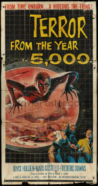 4j0343 TERROR FROM THE YEAR 5,000 3sh 1958 wonderful art of the hideous she-thing, very rare!