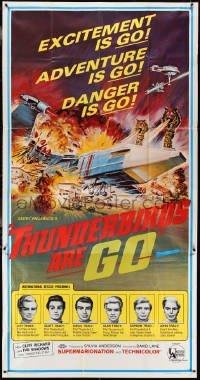 4j0345 THUNDERBIRDS ARE GO 3sh 1967 marionette puppets, really cool sci-fi action artwork, rare!