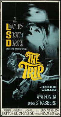 4j0348 TRIP 3sh 1967 AIP, written by Jack Nicholson, LSD, wild sexy psychedelic drug image, rare!