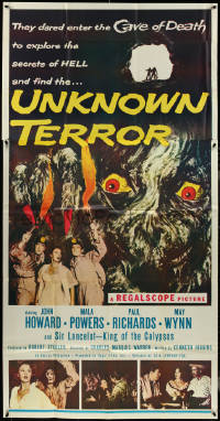 4j0350 UNKNOWN TERROR 3sh 1957 they dared enter the Cave of Death to explore secrets of HELL!