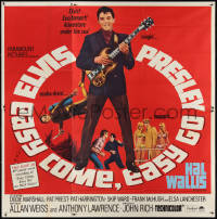 4j0030 EASY COME, EASY GO 6sh 1967 TRI-FOLDED ONLY, scuba diver Elvis Presley & playing guitar!