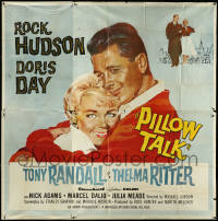 4j0275 PILLOW TALK 6sh 1959 bachelor Rock Hudson loves pretty career girl Doris Day, rare!