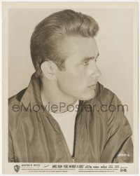 4j1612 REBEL WITHOUT A CAUSE 8x10.25 still 1955 wonderful profile portrait of star James Dean!