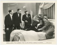 4j1616 ROOM SERVICE 8x10 still 1938 Groucho watches Chico & Harpo Marx examine Albertson in bed!