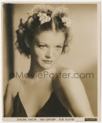 4j1631 SIMONE SIMON 8x9.5 still 1935 great 20th Century-Fox studio portrait of the sexy actress!