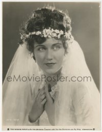 4j1657 WEDDING MARCH 7.5x9.75 still 1928 portrait of beautiful bride Fay Wray wearing flower veil!
