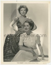 4j1661 WOMEN 8x10.25 still 1939 Joan Crawford in sparkling gown standing over Norma Shearer!
