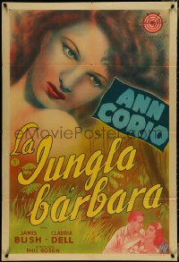 4j0356 CALL OF THE JUNGLE Argentinean 1944 wonderful super close up art of sexy exotic Ann Corio!
