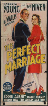 4j0436 PERFECT MARRIAGE Aust daybill 1946 Loretta Young & David Niven, Richardson Studio art, rare!