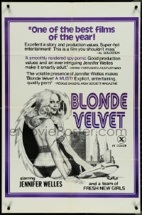 4j0861 BLONDE VELVET 25x38 1sh 1977 artwork of sexy Jennifer Welles, America's Sex Queen!