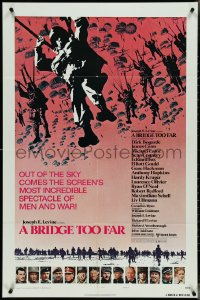 4j0871 BRIDGE TOO FAR style B 1sh 1977 Michael Caine, Connery, cool art of paratrooper!