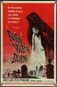 4j0874 BURN WITCH BURN 1sh 1962 undead demons of Hell arise to terrorize the world!