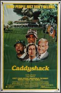 4j0875 CADDYSHACK 1sh 1980 Chevy Chase, Bill Murray, Rodney Dangerfield, golf comedy classic!