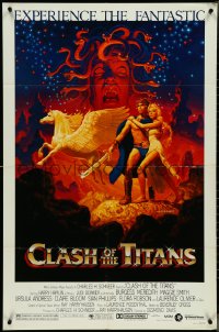 4j0883 CLASH OF THE TITANS 1sh 1981 Ray Harryhausen, fantasy art by Greg & Tim Hildebrandt!