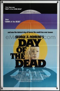 4j0897 DAY OF THE DEAD 1sh 1985 George Romero's Night of the Living Dead zombie horror sequel!