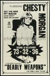 4j0898 DEADLY WEAPONS 1sh 1974 Doris Wishman directed, Harry Reems, sexy Chesty Morgan!