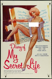 4j0905 DIARY OF MY SECRET LIFE 1sh 1970s innermost private things are laid wide open, ultra rare!