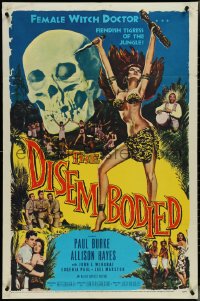 4j0910 DISEMBODIED 1sh 1957 artwork of super sexy female voodoo witch doctor Allison Hayes!