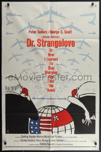 4j0916 DR. STRANGELOVE 1sh 1964 Stanley Kubrick classic, Peter Sellers, Tomi Ungerer art!