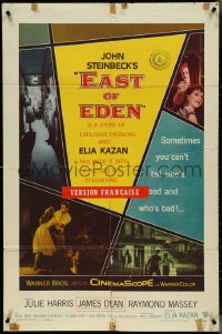 4j0921 EAST OF EDEN 1sh 1955 first James Dean, Julie Harris, John Steinbeck, Elia Kazan classic!